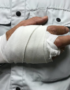 Bandaged Hand Injury